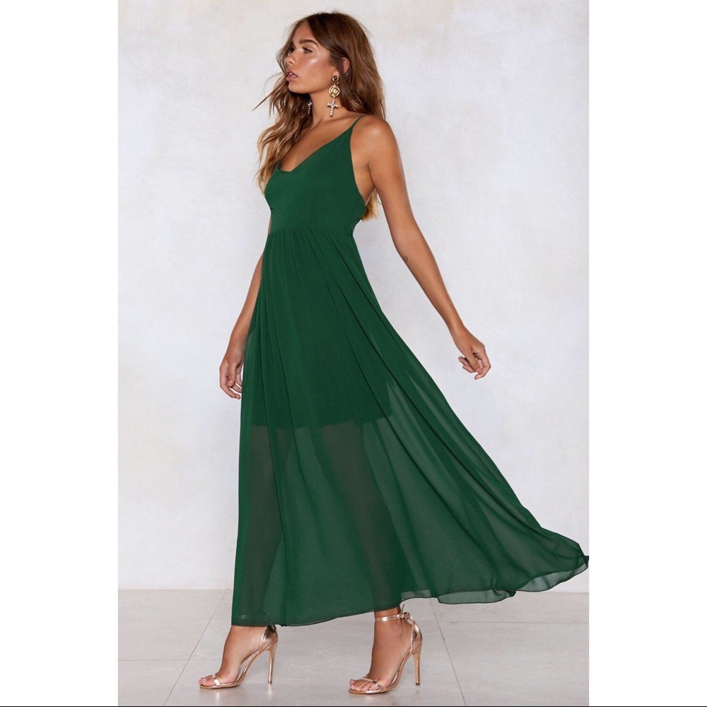 NWOT Nasty Gal Green Maxi Dress